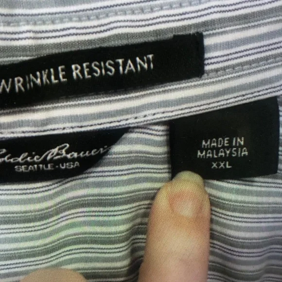 Men's Casual Striped Button-Up Shirt in Gray - Picture 6 of 9